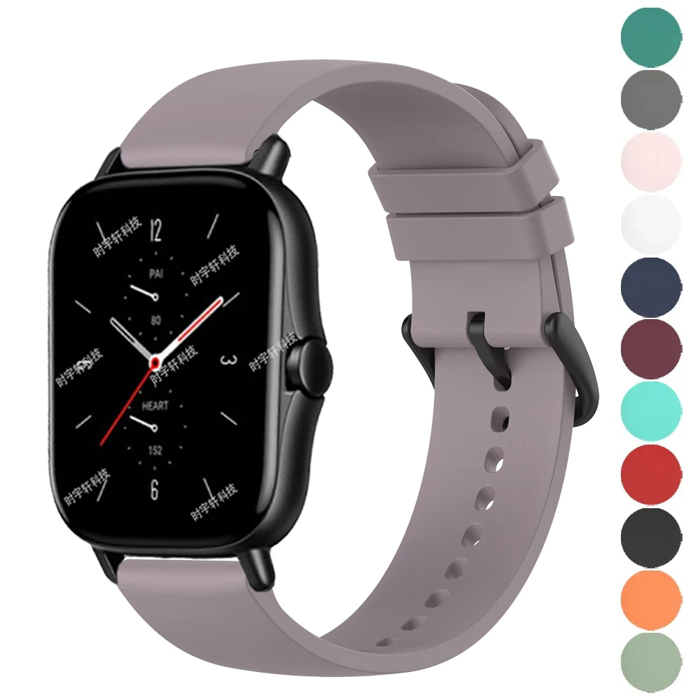 Correa de 20mm para Amazfit Active/GTS 4 2 Mini/GTS 3 2E, pulsera de silicona para reloj Amazfit GTR Mini/42mm