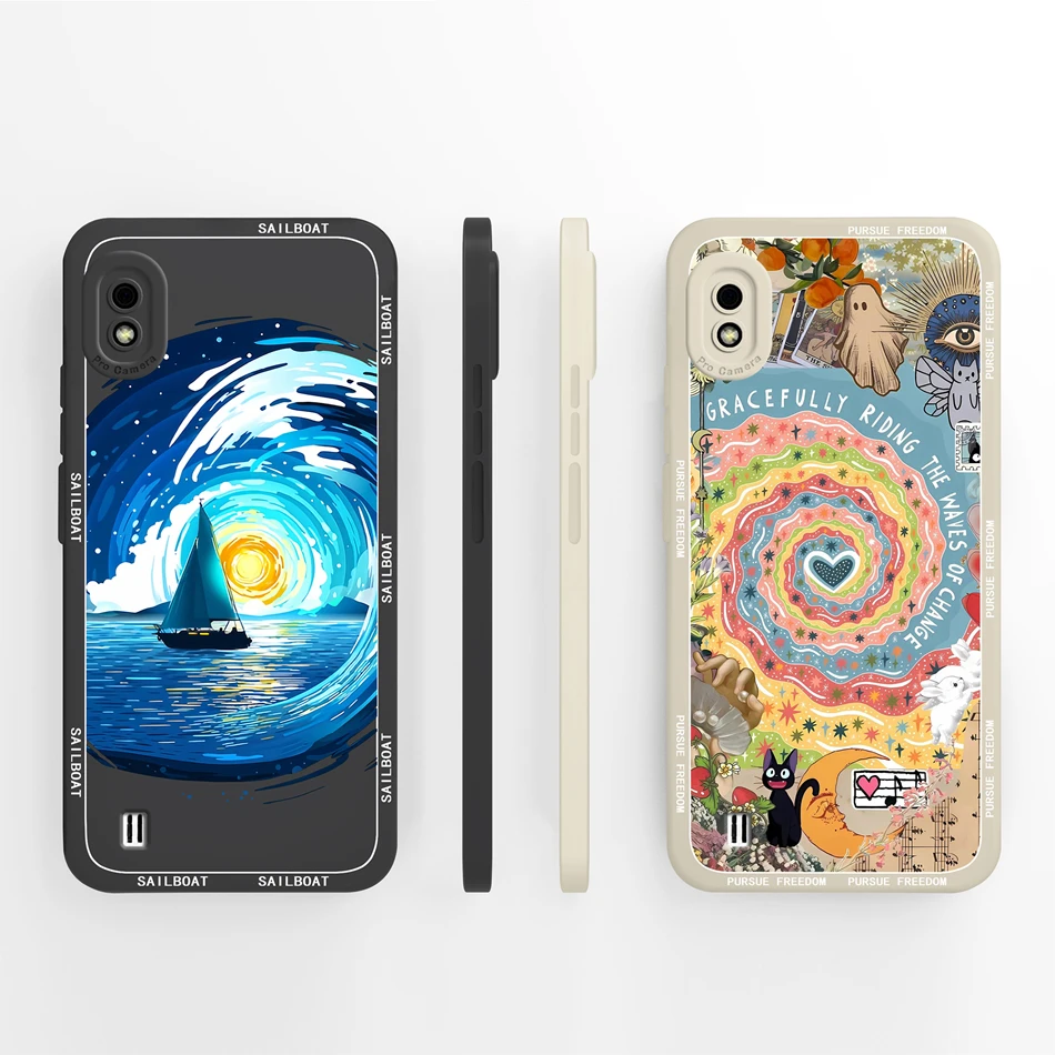 Para Samsung Galaxy A10 A10S A11 M01S funda diseño abstracto contraportada suave suave silicona líquida protección de cámara carcasa de teléfono - imagen 5