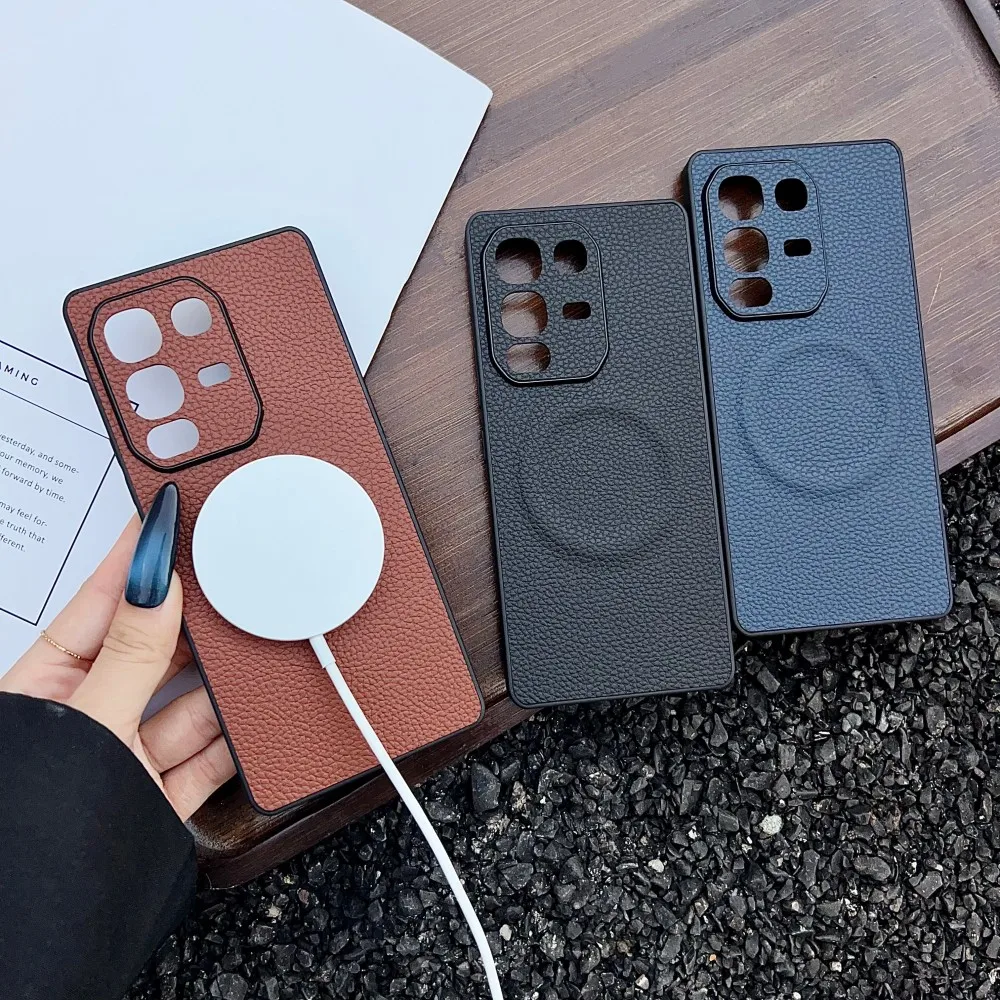 For Infinix Note 50 Pro Plus Case PU Skin Magnetic wireless charging Protective Back Cover Case For Infinix Note 50X 50S Shell - imagen 3