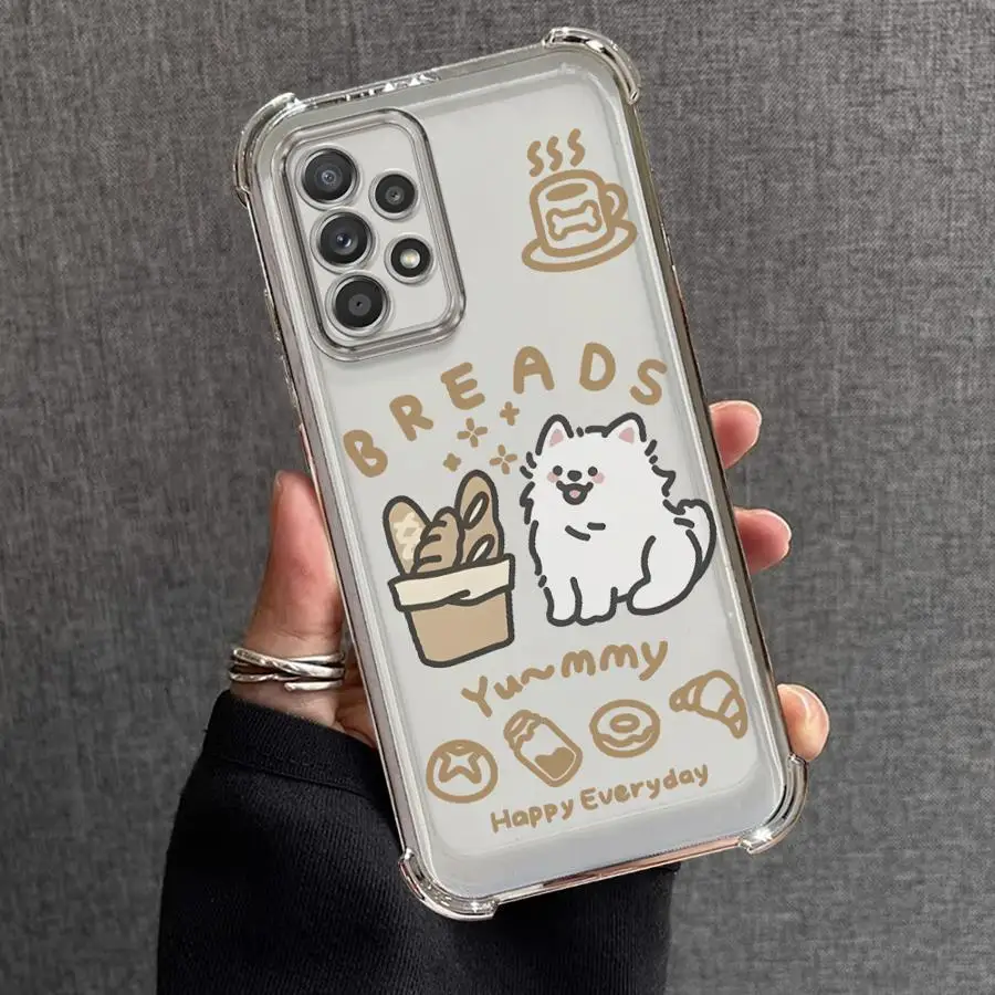 Funda transparente para teléfono con diseño de gato y perro, para Samsung Galaxy A33 A24 A15 A26 A35 A36 A16 A21s A52 A17 A13 A25 - imagen 4
