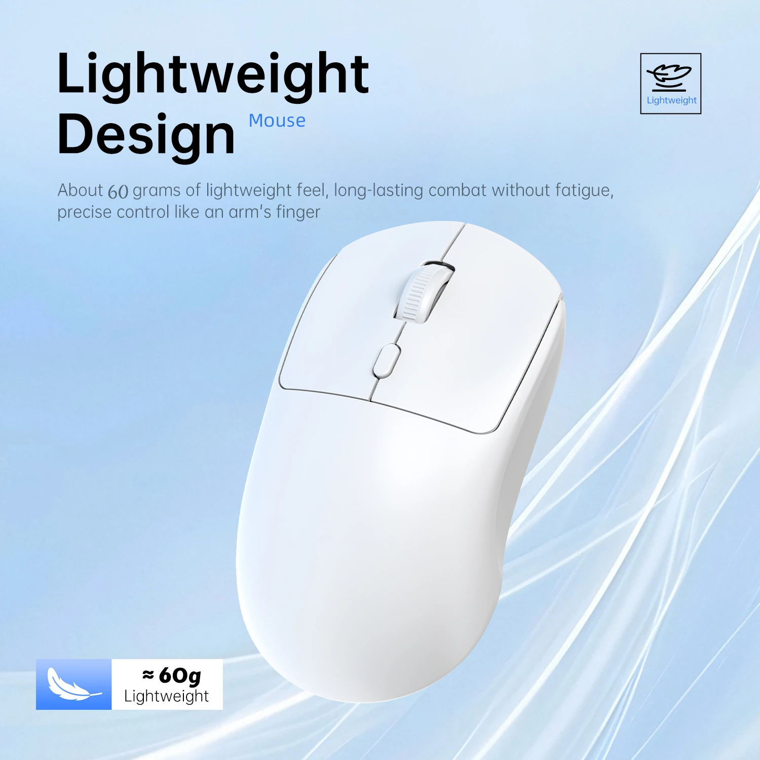 Ratón inalámbrico de 2,4G, USB, Bluetooth, ligero, 1600 DPI, ergonómico, silencioso, para juegos, Macbook, escritorio, portátil, iPad - imagen 3