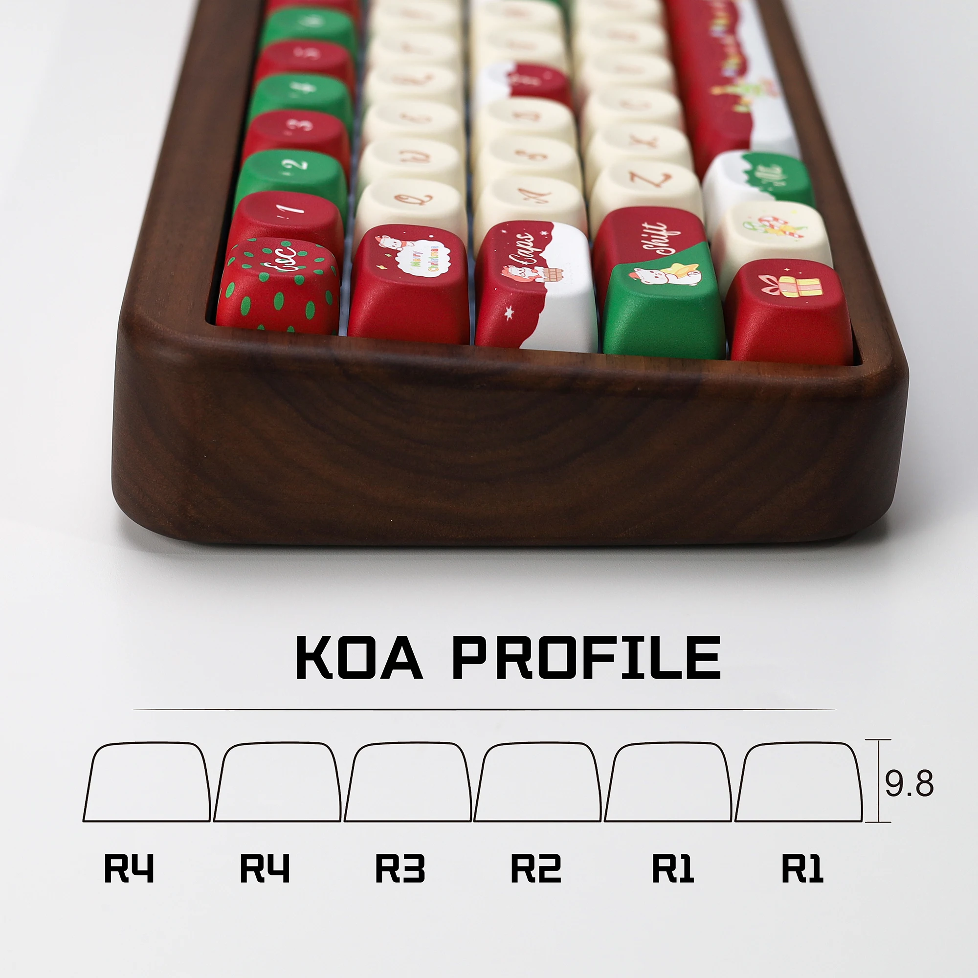 KBDiy-teclas de oso de Navidad, bonito regalo, perfil PBT KOA, Alice ISO, para teclado mecánico 60, juegos, personalizado, 133 teclas/juego - imagen 4