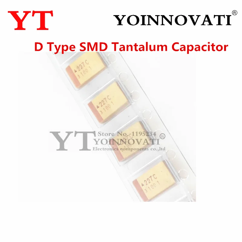 50 Uds D tipo SMD condensador de tantalio 6V 10V 16V 25V 35V 50V 10UF 22UF 100% New33UF 47UF 100UF 220UF 330UF 470UF