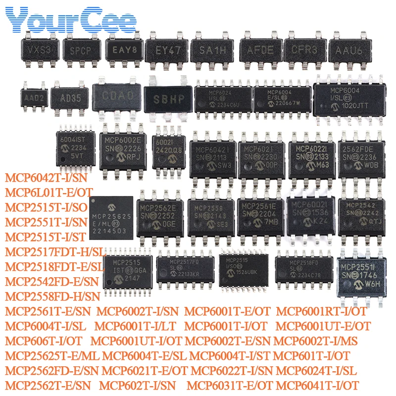 5 uds MCP2562FD-E/SN MCP2518FDT-E/SL MCP2515T MCP2551T MCP2517 MCP6001 MCP6004 MCP2542 MCP6002 MCP2562 MCP2558 MCP25625 MCP2561T