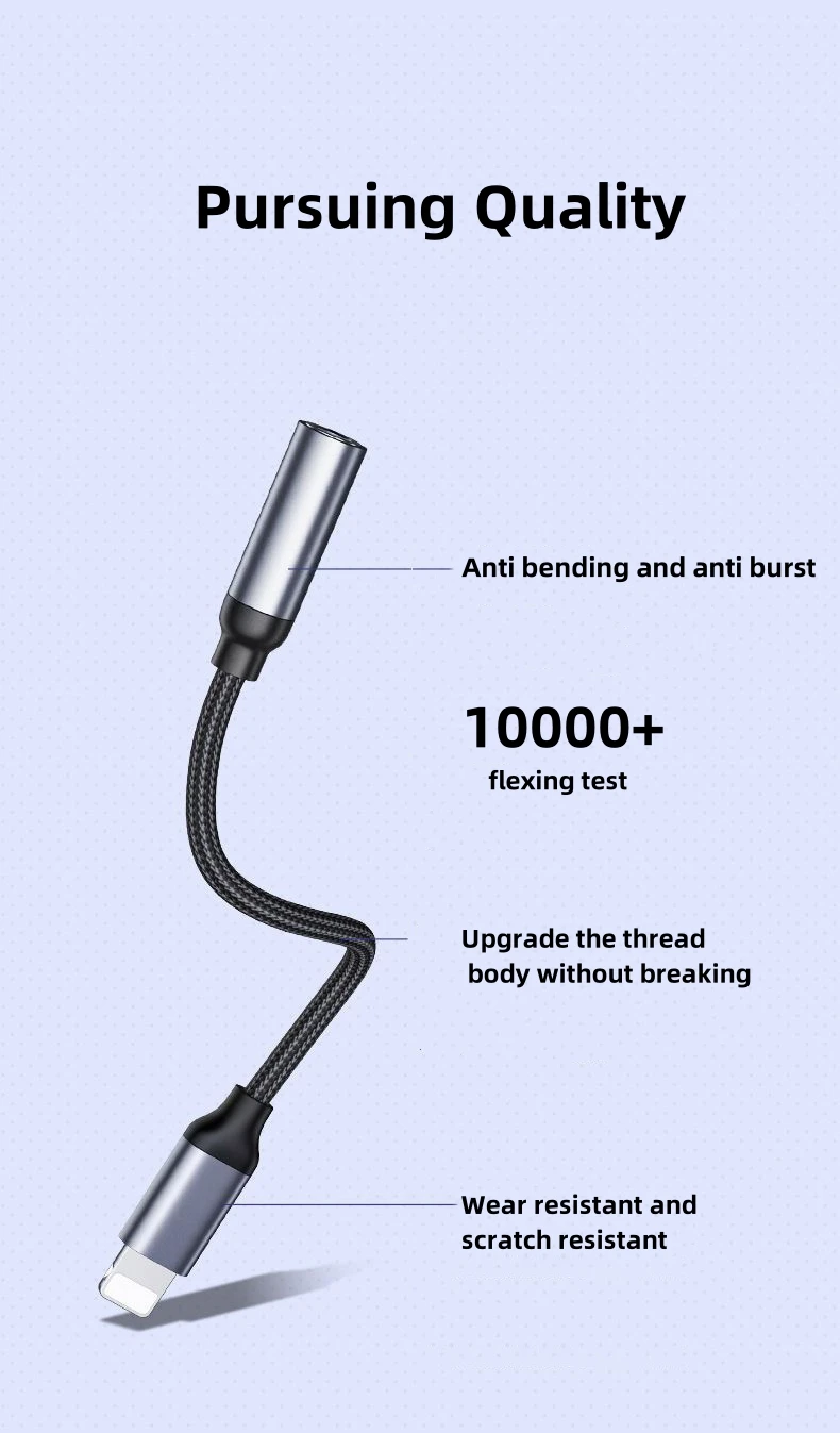 Cable auxiliar Jack de 8 pines a 3,5mm para iPhone 14 13 12 11 Pro Max IOS 14 adaptador macho a hembra conector de auriculares divisor de Audio - imagen 5