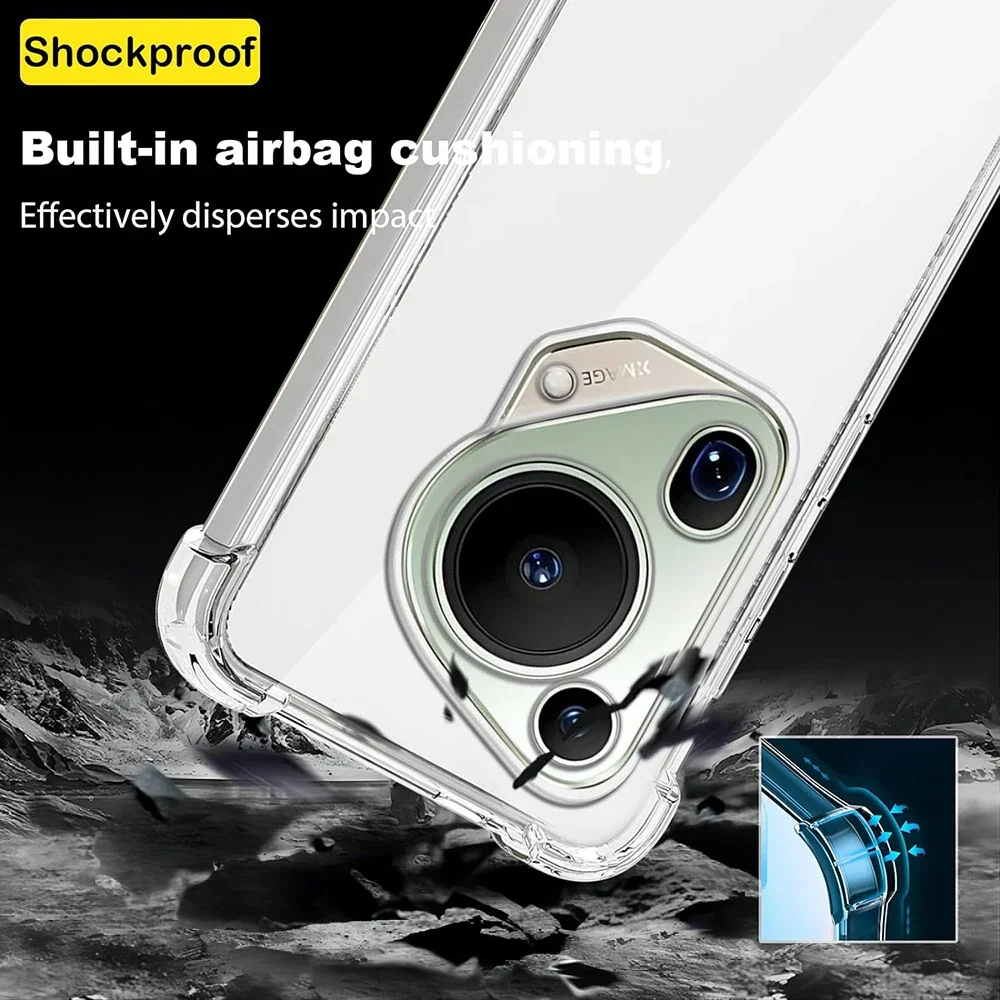 Funda blanda de silicona a prueba de golpes para Huawei Pura 70 Ultra P60 P50 P40 P30 P20 Pro Lite, carcasa transparente ultrafina de TPU - imagen 4