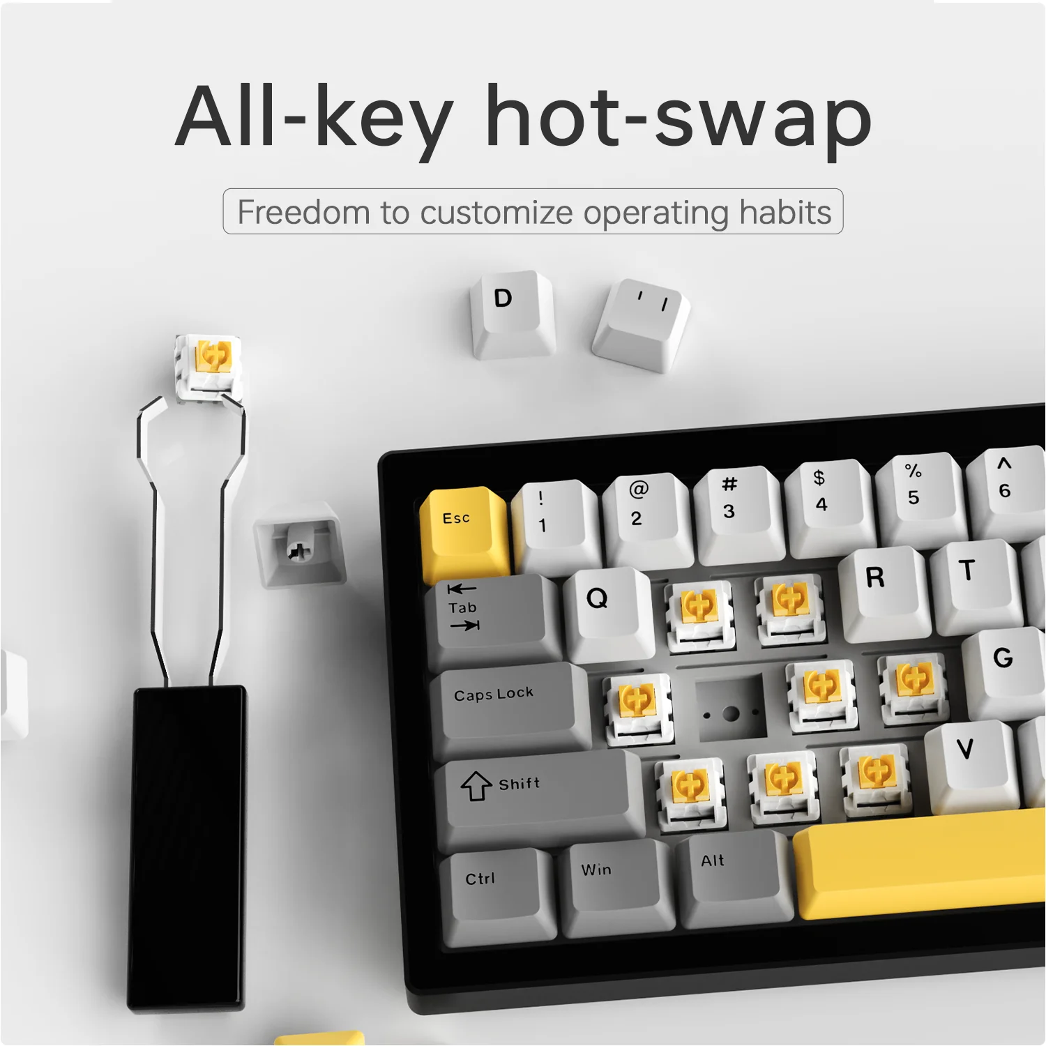 Nuevo Teclado mecánico inalámbrico AJAZZ AK650, Bluetooth, modo Triple, junta de juego personalizada con pantalla, regalo con cable para videojuegos - imagen 4