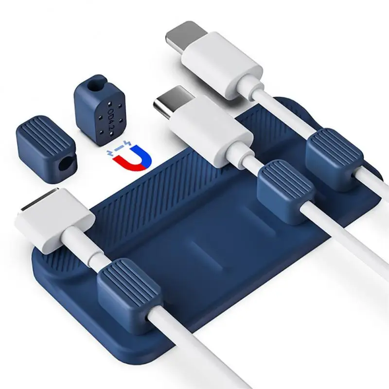 Organizador de Cables de silicona, Clip de gestión de cables, bobinador de cables Usb para auriculares, Cable de red, Cable de ratón, Cable fijo - imagen 5