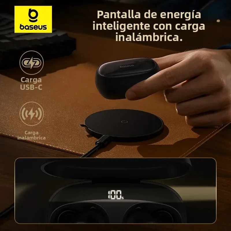 Baseus Bowie MA10 Pro ANC auriculares inalámbricos 48dB híbridos ANC Bluetooth 5,3 auriculares IPX6 impermeables 4 micrófonos ENC auriculares deportivos - imagen 5