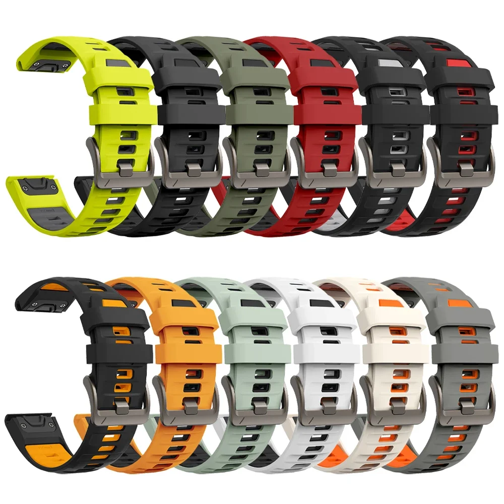 Correa de silicona de nailon QuickFit de 22mm y 26mm para Garmin Fenix 8 PRO 7 7X 6 6X 5X/MARQ/Forerunner 970 965 955 945 pulsera deportiva - imagen 3