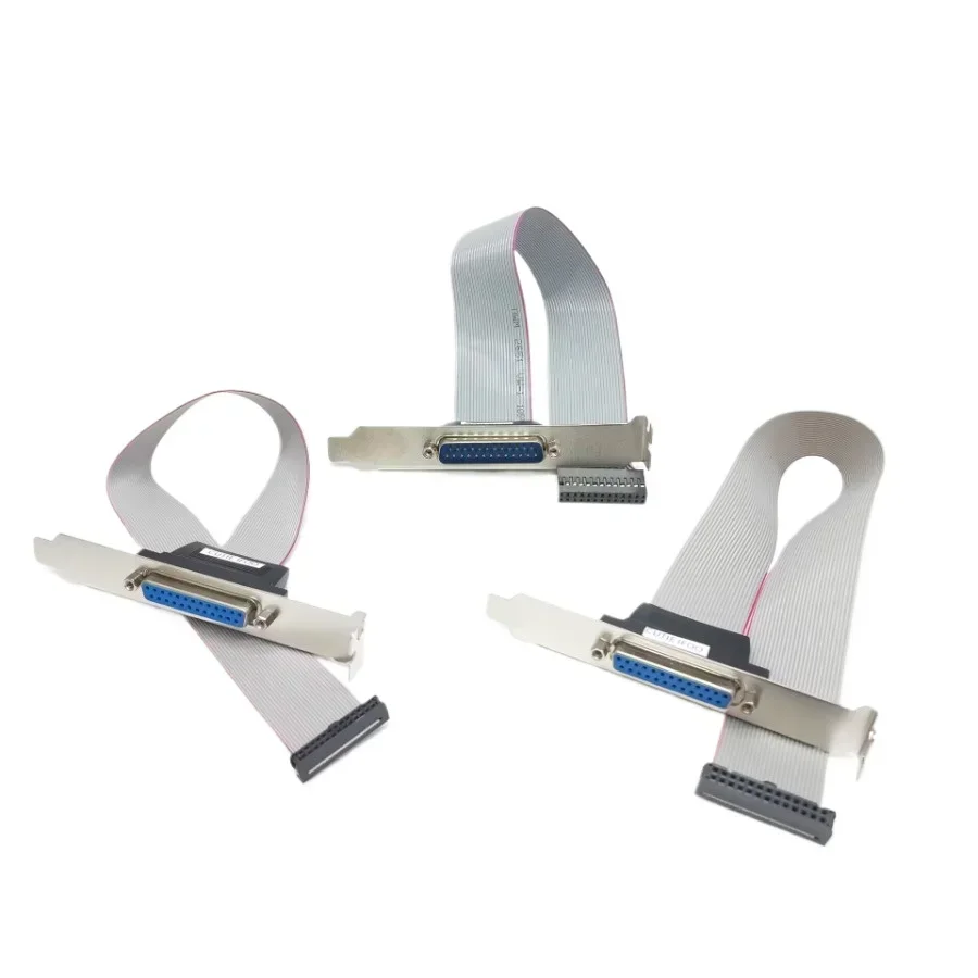 Placa base con enchufe DB25 espacial 2,0 o 2,54 paralelo LPT 25 pines Cable de puerto de impresión de impresora caja de host soporte trasero FC26P macho hembra