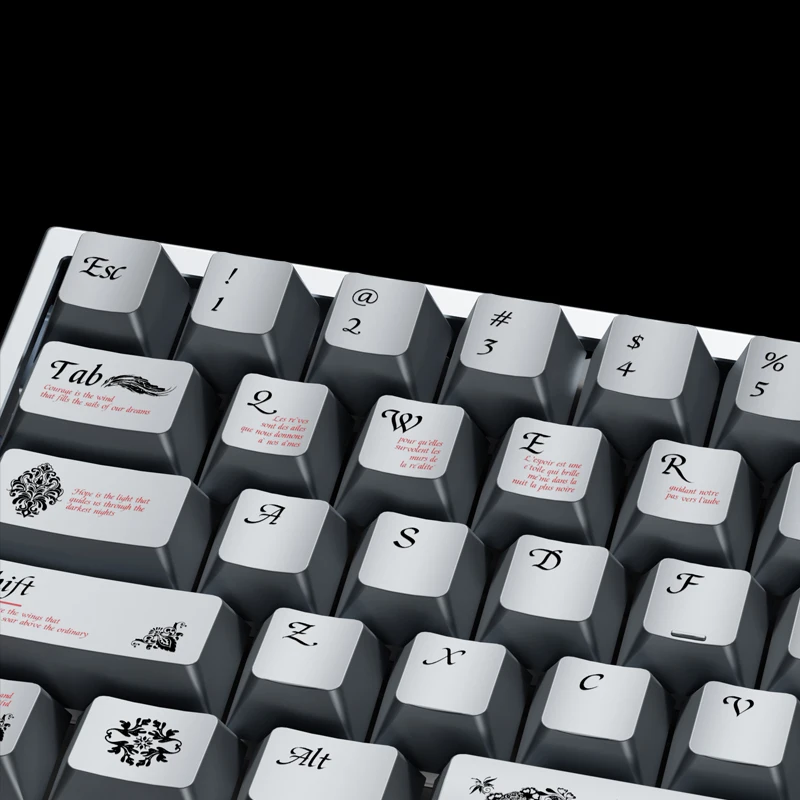 Teclas Sub PBT con tinte texturizado de Metal The Key of Time, 127 teclas, teclas de doble disparo, perfil de cereza para interruptores MX, teclado para juegos - imagen 3