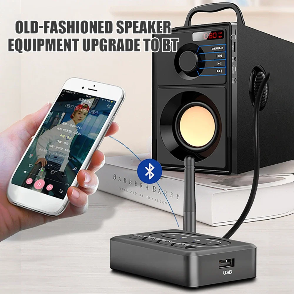 Receptor Bluetooth 6,0, adaptador de Audio inalámbrico, conector de 3,5mm, 2RCA, USB, estéreo HiFi, receptor de Audio Bluetooth para amplificador de altavoz de coche - imagen 4