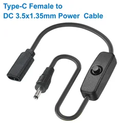 Cable de carga USB-C a CC con interruptor de encendido y apagado