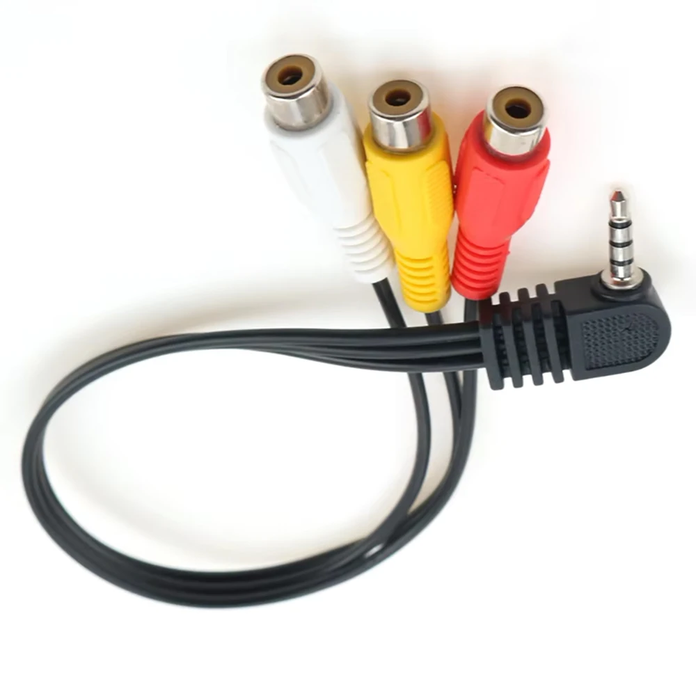 Adaptador 3.5mm TRRS Ángulo a 3 RCA Hembra – Cable Audio Video - imagen 4