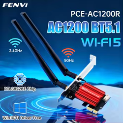 FENVI Tarjeta WiFi PCI-E 1200Mbps Dual Band con Bluetooth 5.1 Win 10/11