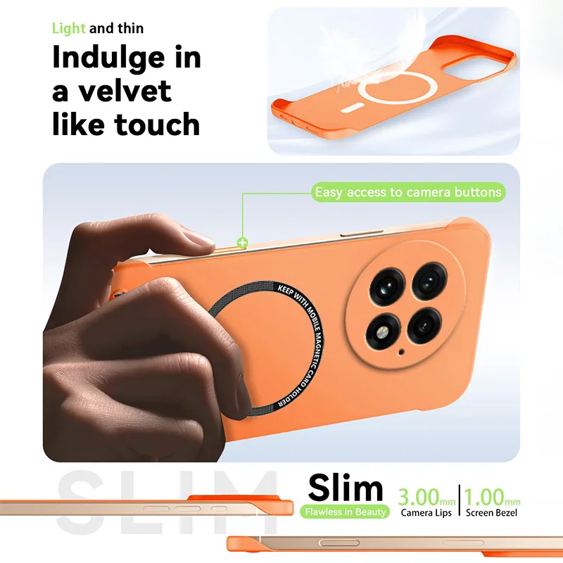 Fundas de teléfono magnéticas delgadas para OnePlus 13 OnePlus13 5G PJZ110, funda dura mate antiarañazos, armadura a prueba de golpes sin bordes - imagen 5