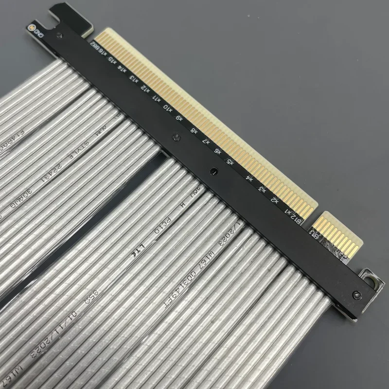 K33VS Cable plateado PCIE PCI Express 4,0 X16 a X16 extensor macho a macho Pcie TX-RX adaptador de extensión directa de señal puente - imagen 3