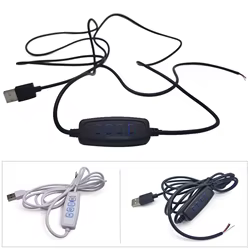 Atenuador LED de 5V y 2A, puerto USB, línea de alimentación, Cable de extensión de Color a juego con adaptador de interruptor de encendido y apagado para bombilla LED