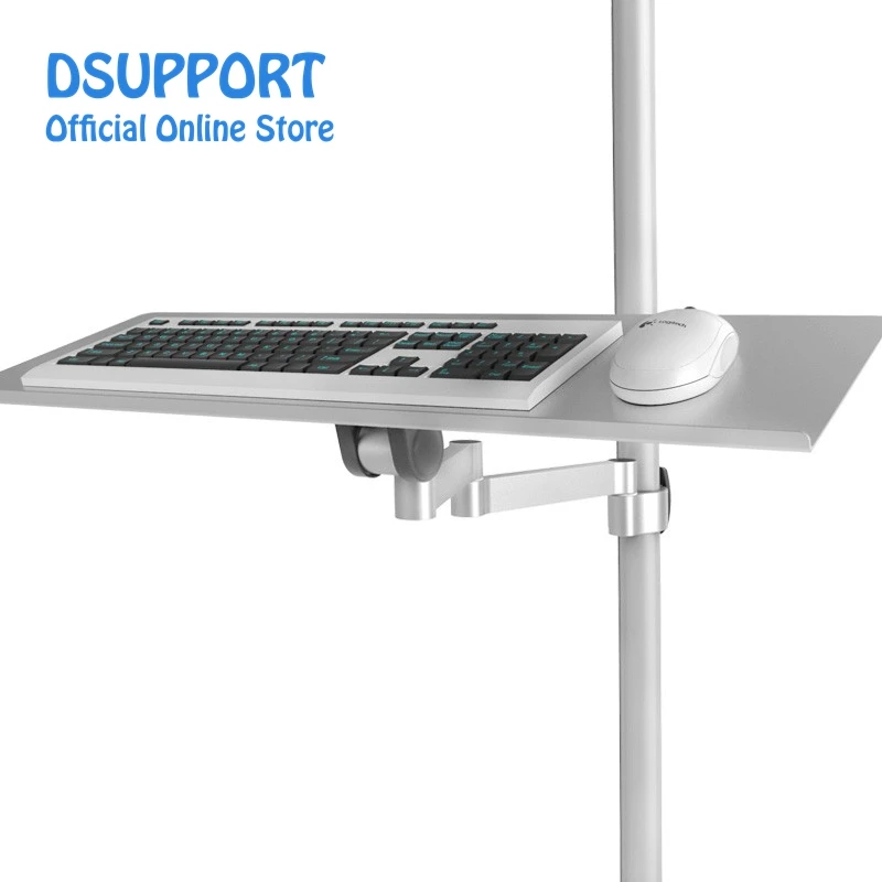 Bandeja Teclado Monitor Doble Uso Montaje Tubo Pared Soporte Plegable Teclado Tamaño 61x19,5 cm - Vista principal del producto