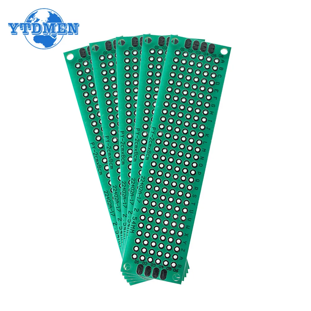 Kit de placa prototipo PCB, placa verde de un solo lado, 2x8CM, 3x7CM, 4x6CM, 5x7CM, 6x8CM, 7x9CM, Universal, 1/5/10/20 piezas placas de circuito - imagen 5