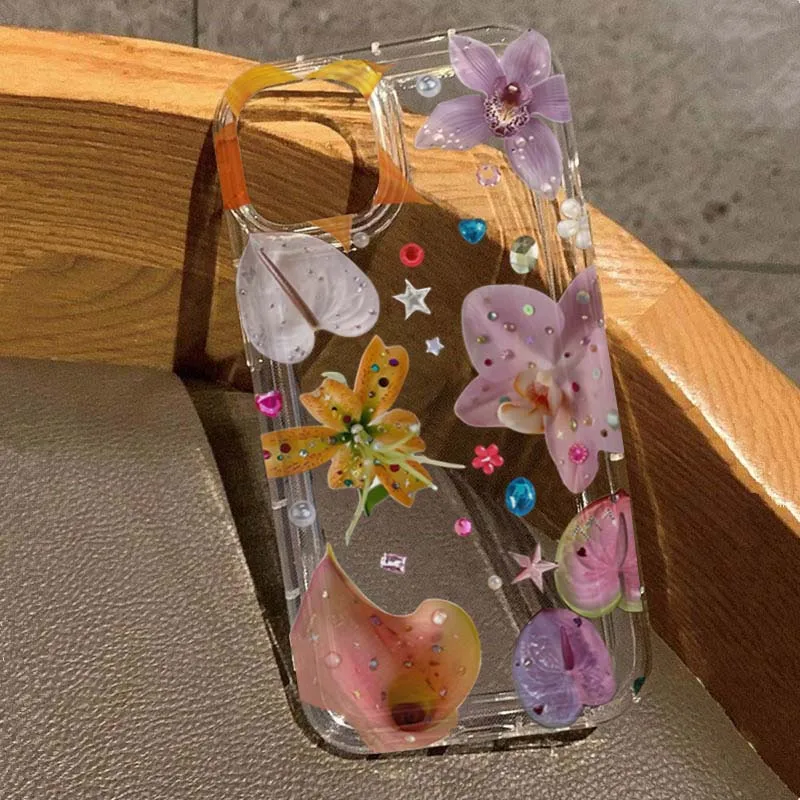 Funda de teléfono transparente estilo INS de Color cálido de girasol para iPhone 11 12 13 14 15 16 17 Air Pro Max Plus 16E XR X XS 7 8 Plus SE2 - imagen 2