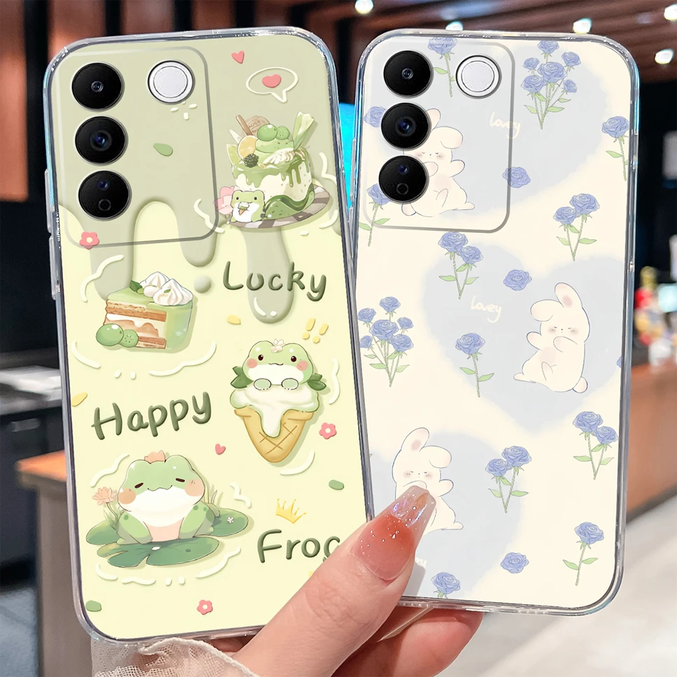 Para Vivo V27 Pro V27E Funda de teléfono patrón de Ángel suave TPU transparente silicona ligera Funda para Vivo V 27 parachoques protector - imagen 4