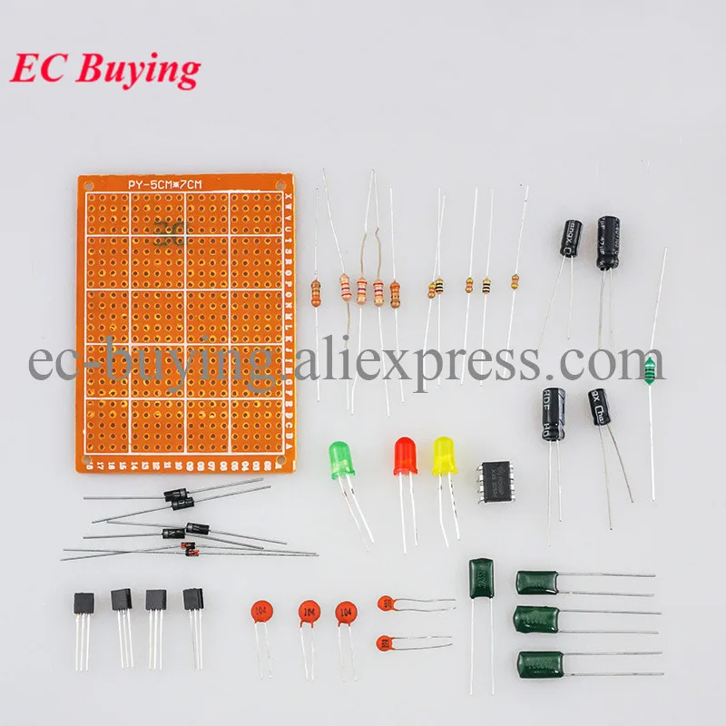 Kit de placa de circuito de experimento de identificación, componente de soldadura, práctica de soldadura, conjunto de entrenamiento de circuito electrónico, Kit DIY - imagen 3