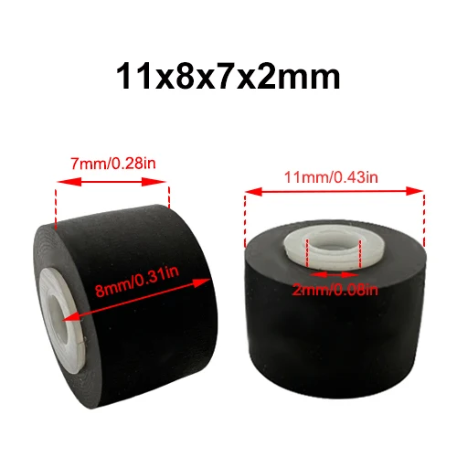 Polea de correa de rodillo de pellizco de goma, 11mm x 8x7x2, para casete JVC, movimiento de cubierta, unidad grabadora de cinta de Audio, accesorios estéreo, 1 Uds.