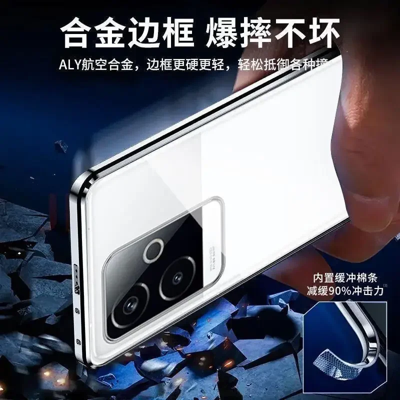 Nuevo HD 360 ° Funda para Realme GT6, versión China, cubierta de teléfono de cristal de doble cara a presión para Realme GT6 CN, Funda de parachoques - imagen 3