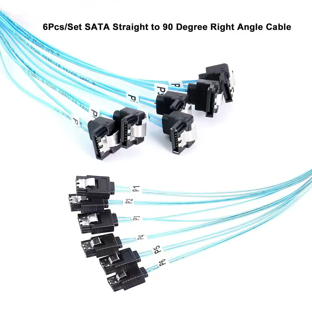 Cable SATA ángulo recto para servidores de alta velocidad