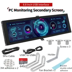 Pantalla secundaria IPS para monitorizar CPU GPU RAM vía USB