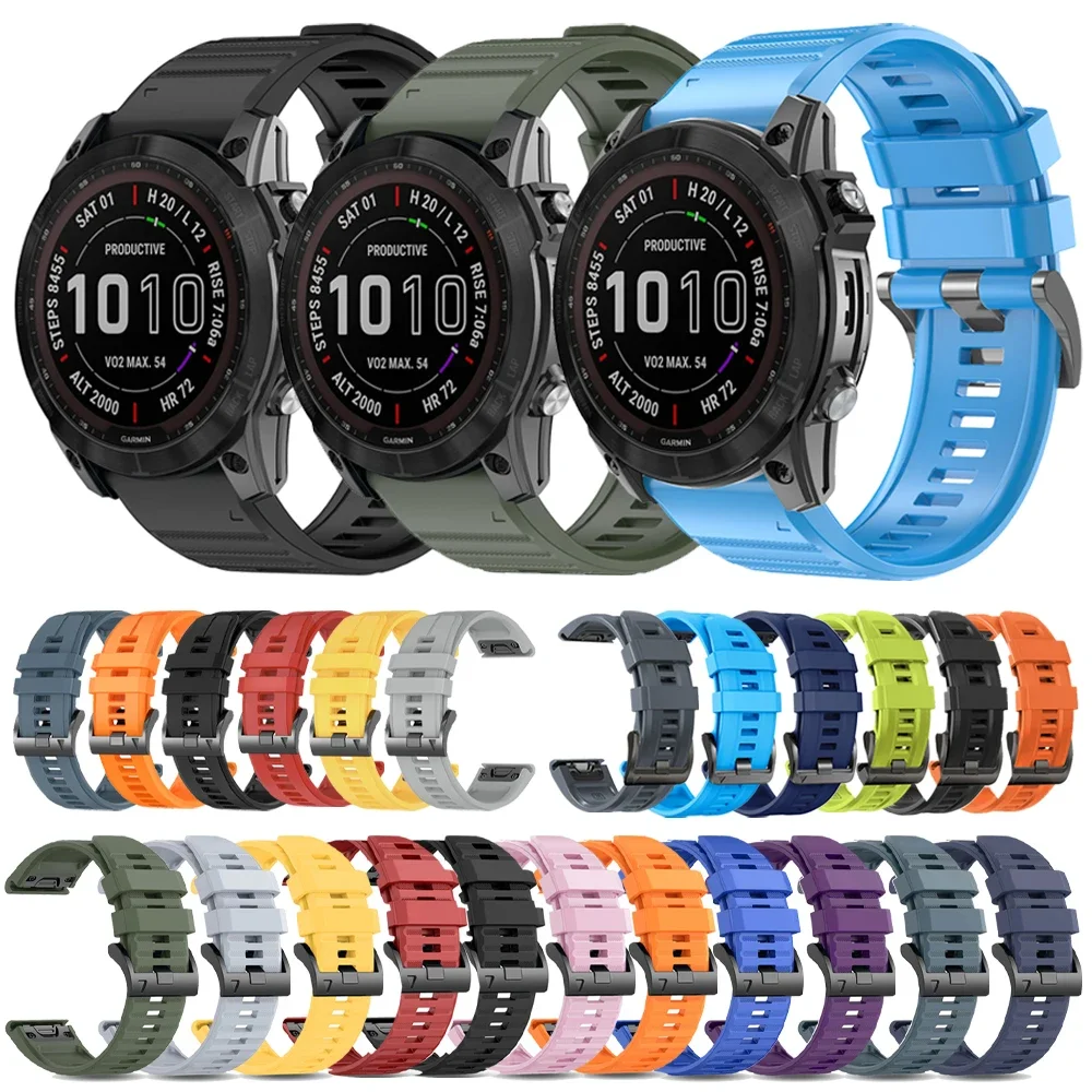 Correa de reloj QuickFit para Garmin Fenix 6 6X Pro 22mm 26mm correa deportiva de silicona suave para cinturón Garmin Fenix 8 E 7 7X/970 965 QUATIX8 - imagen 2