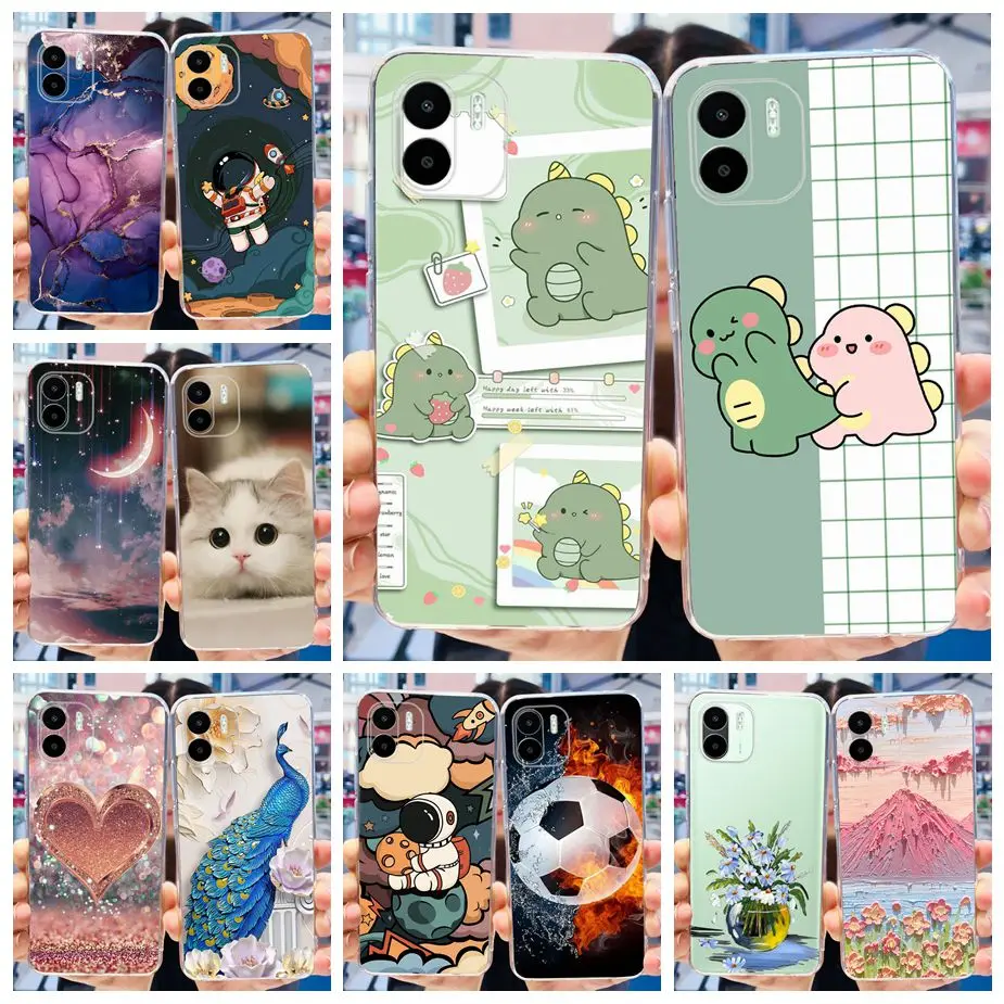 Para Xiaomi Redmi A2 funda Redmi A2 + lindo dinosaurio dibujos animados contraportada Fundas de teléfono para Redmi A2 Plus A2 + RedmiA2 Fundas suaves parachoques