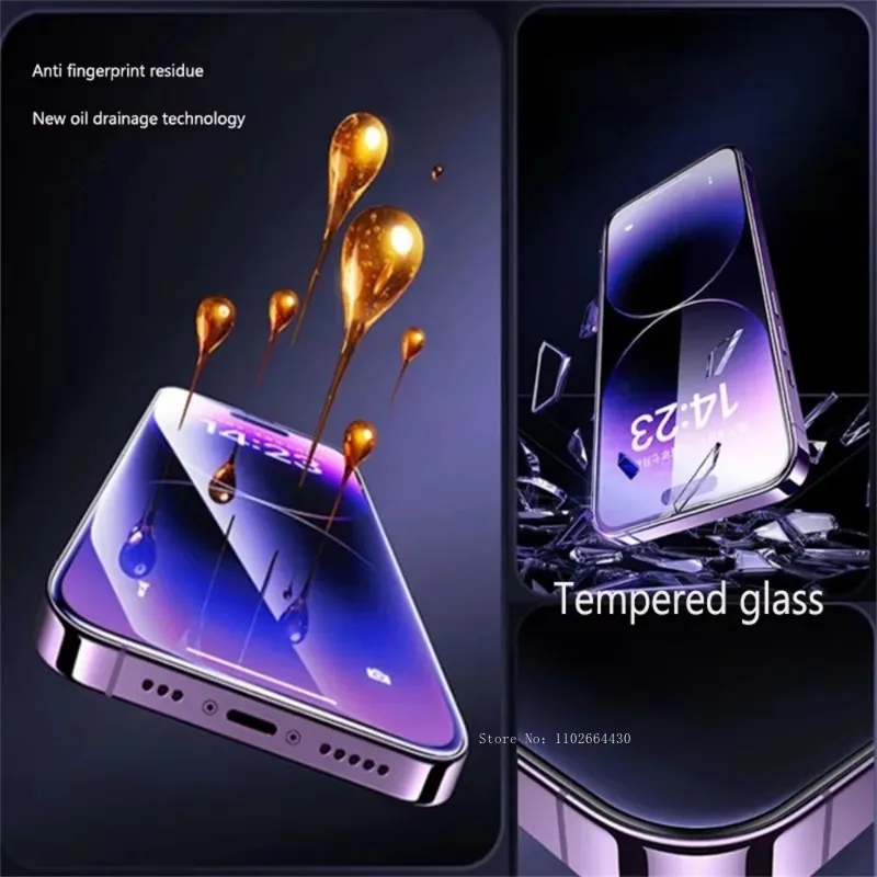 1-2 piezas de vidrio templado de privacidad para IPhone 16E 16 15 14 Plus 13 12 Mini 11 Pro Max XR X XS Max Protector de pantalla con revestimiento oleofóbico - imagen 4