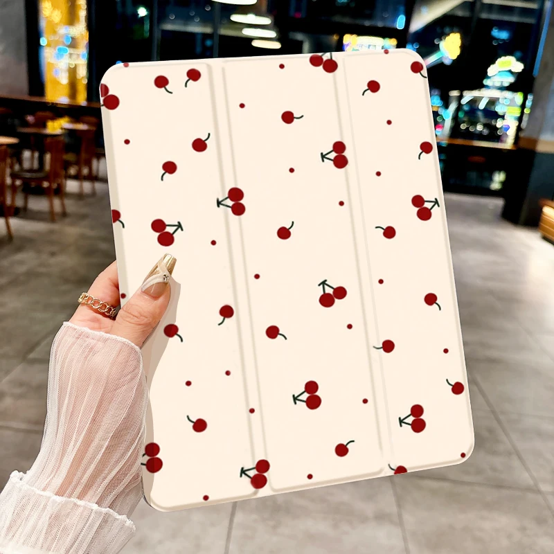Funda ins con diseño de cereza para iPad pro 10/11 pulgadas 2020/6/7th /8th /Air 3rd/Air 4th/9th gen/Air 5th Gen 2022/Air 11