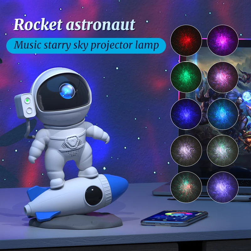 Proyector de estrellas Galaxy Night Light, proyector de luz estrellada de astronauta con altavoz BT remoto y temporizador, proyecto de techo de nebulosa - imagen 4
