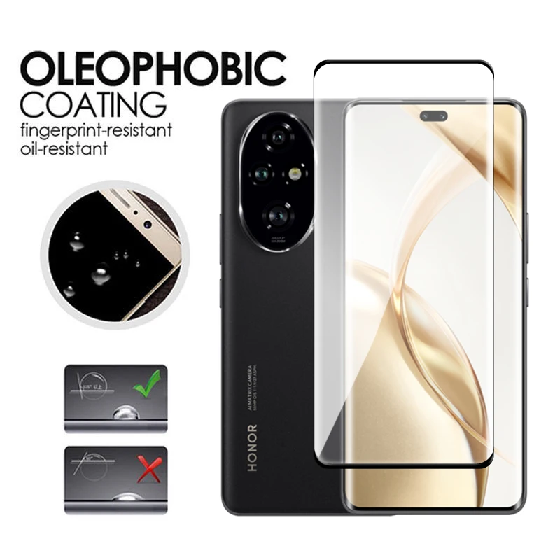Protector de pantalla curvado 3D para Honor 200 Pro, vidrio templado, cubierta completa, 6 en 1, 80, 90, 100, 200 Pro - imagen 4