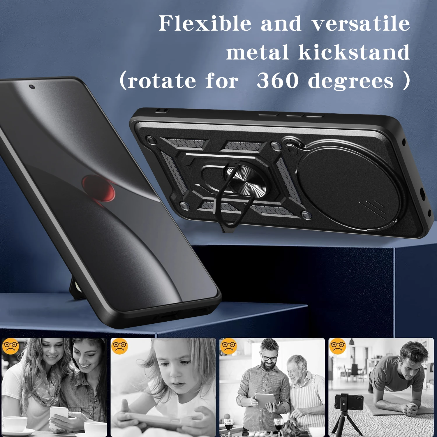 Funda de armadura militar para Xiaomi 15 Ultra 5G, protección de lente con anillo, soporte magnético, Fundas Capa - imagen 3