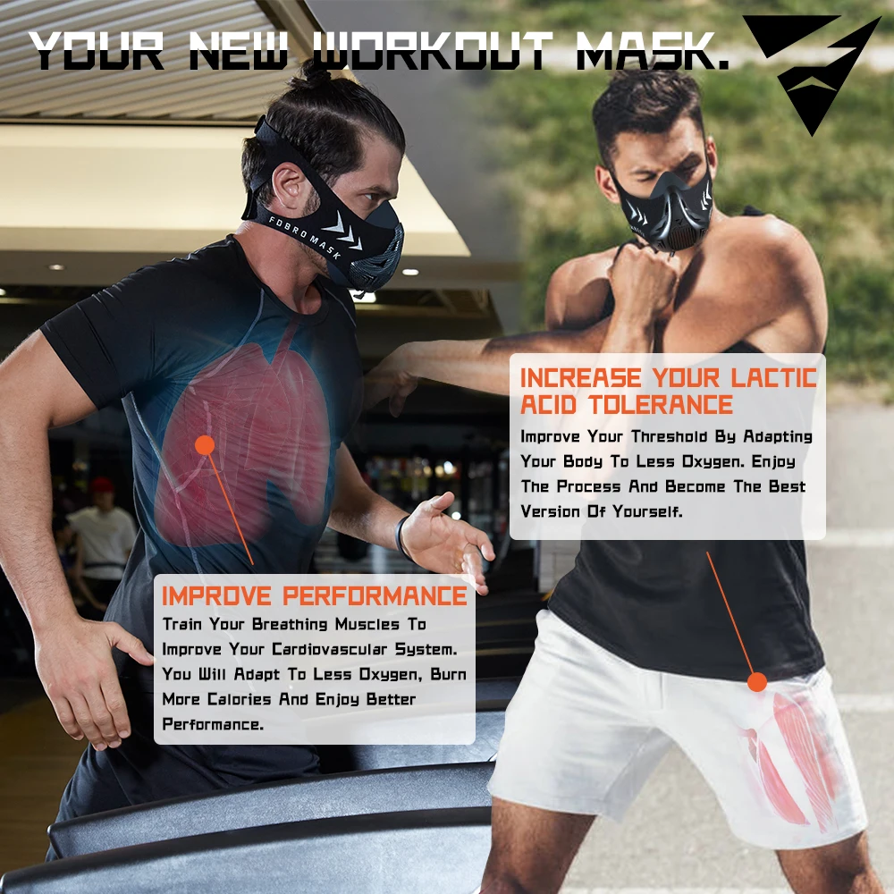 FDBRO MASK entrenamiento correr máscara deportiva Pro Fitness gimnasio entrenamiento ciclismo elevación entrenamiento de gran altitud acondicionamiento máscara deportiva - imagen 4
