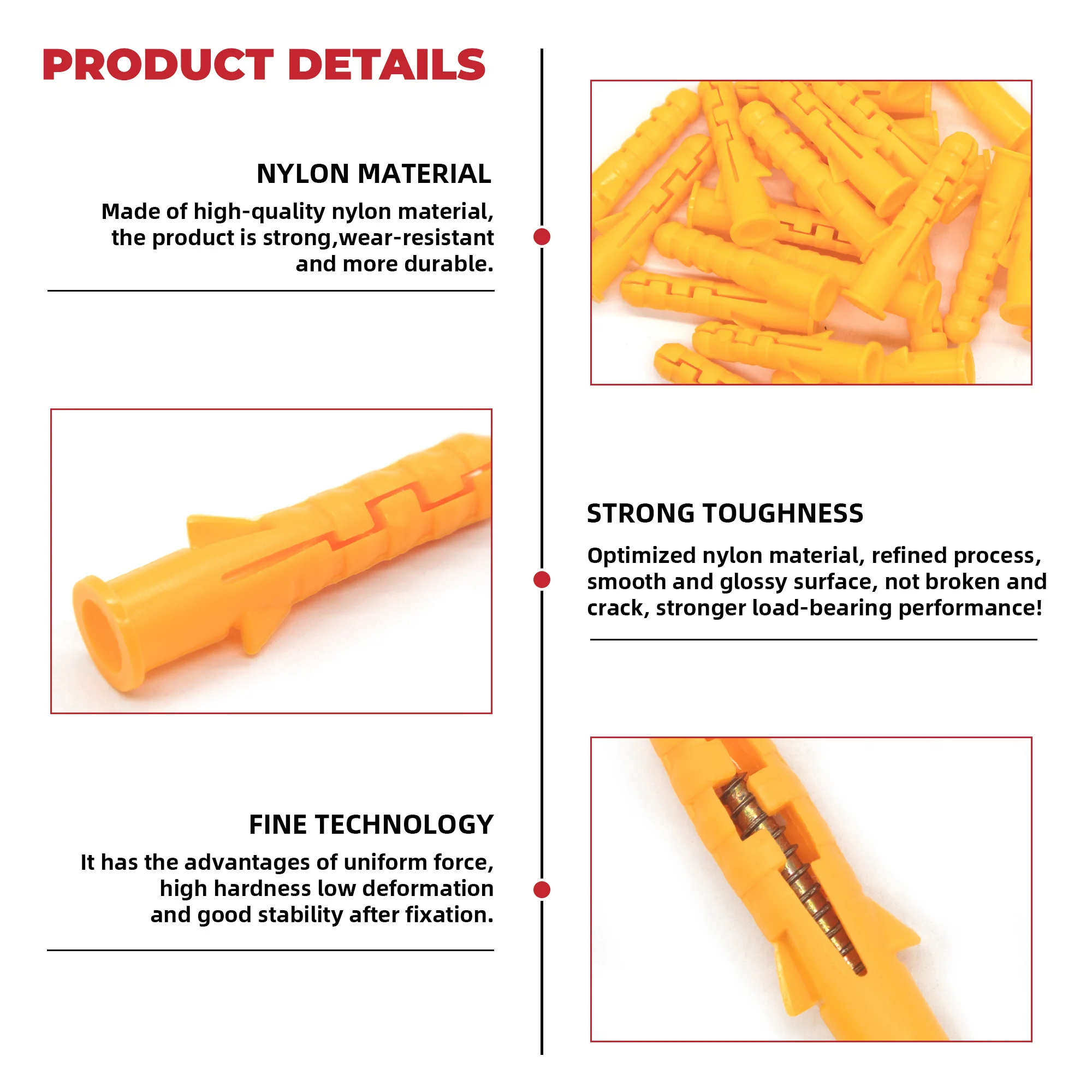 Kit de tornillos y anclaje para paneles de yeso de 100 piezas, paquete de 50 anclas de pared de 1/4 x 1-1/2 pulgadas con tornillos, azul, anclaje de plástico para paneles de yeso/cemento, - imagen 4