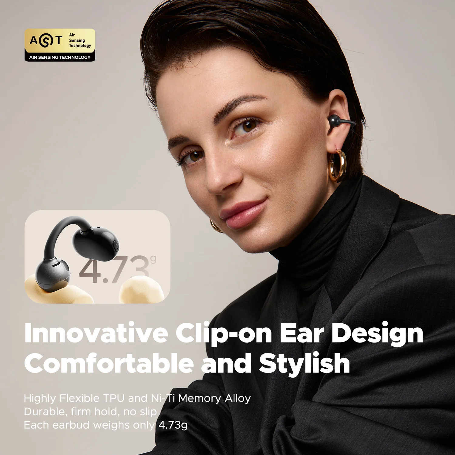 SoundPEATS POP Clip Auriculares inalámbricos Bluetooth 5.4 Auriculares inalámbricos Opean-Ear IPX5, modo de juego Baja latencia, emparejamiento multipunto - imagen 3