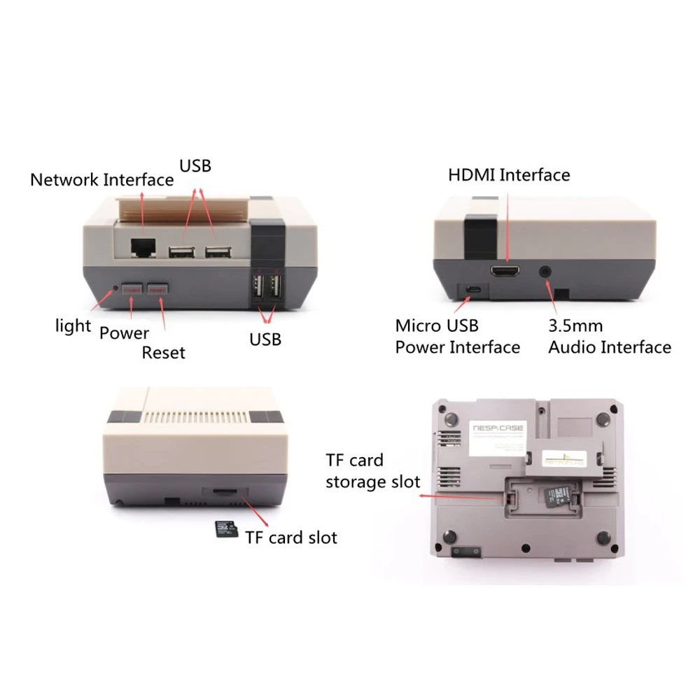 Funda nesppara Raspberry Pi, carcasa nesp+ (plus) NES Retroflag para Raspberry Pi 3B + 3B/2B RPI175 - imagen 3