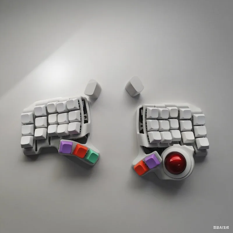 Kit de teclado dividido Charybdis Nano 3x5, Bluetooth personalizado, inalámbrico, modo Dual, compatible con ergonomía de intercambio en caliente, viene con Trackball rojo