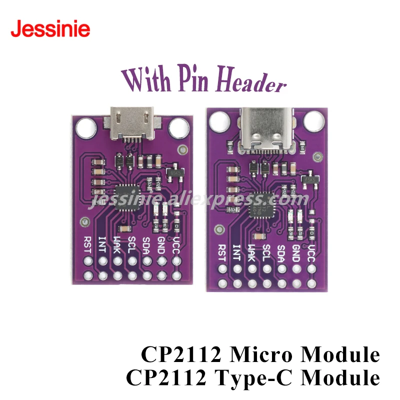 2 uds/1 unidad CP2112 Micro tipo C USB a módulo SMBus/I2C comunicación USB a I2C CCS811 Placa de Control de placa de depuración