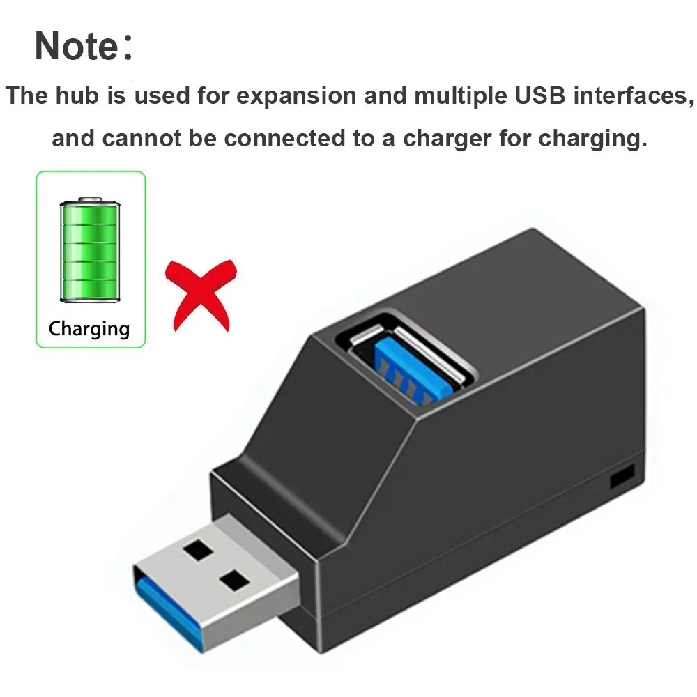 Adaptador de concentrador USB 3,0 de alta velocidad, extensor, Mini caja divisora, transferencia de datos de 3 puertos, estación de acoplamiento divisor USB para piezas de ordenador portátil - imagen 5