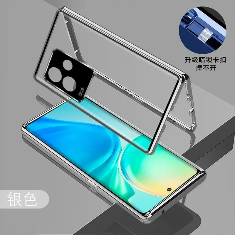 Nuevo HD 360 ° Funda para Realme GT6, versión China, cubierta de teléfono de cristal de doble cara a presión para Realme GT6 CN, Funda de parachoques