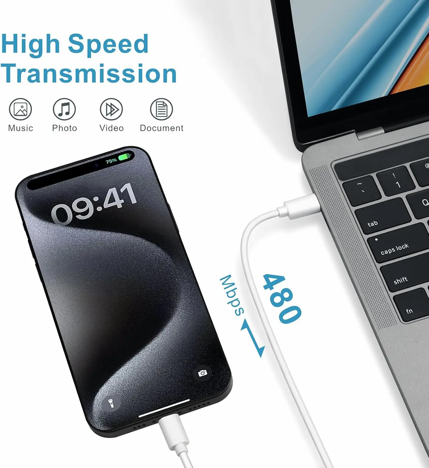 Cable Dual USB-C 100W PD de carga rápida tipo C a tipo C para iPhone 15 Plus 16 Pro Max Samsung Cable de datos de cargador rápido con caja - imagen 5