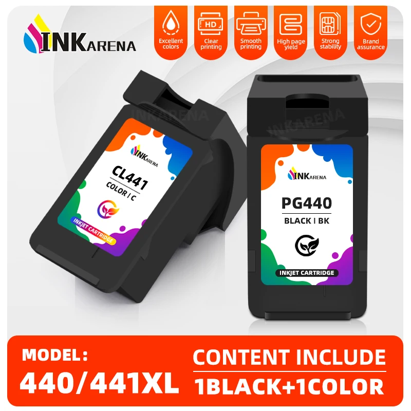 Cartucho de tinta Compatible Inkarena PG440 CL441 para Canon Pixma MG3140 MG3540 MG3640 MG3640S MG4240 MX438 MX518 MX378 TS5140
