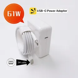 Cargador USB-C 61W Apple MacBook Pro/Air – Carga Rápida Cable